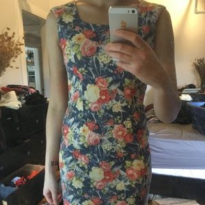 BLUE FLORAL MINI DRESS